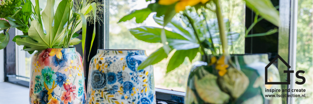 header met verschillende bloempotten van lammie